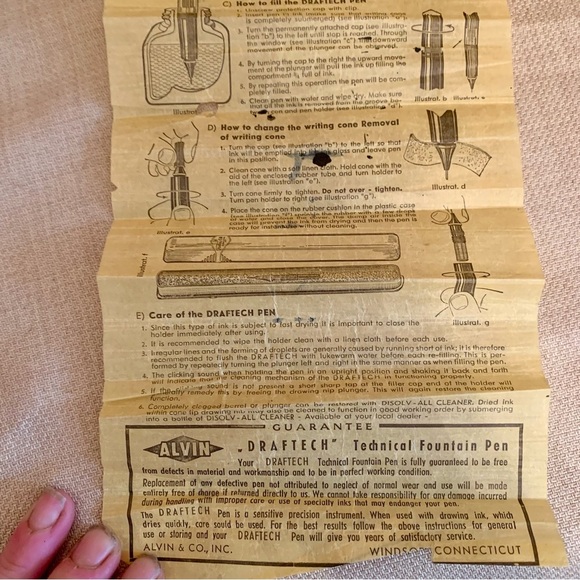 Vintage DRAFTECH India Ink Fountain Pen Kit - Picture 11 of 13